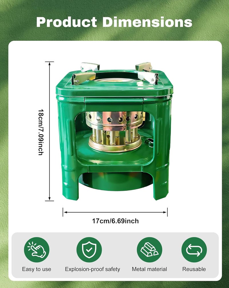 CHADWICK Camping Picnic Burner Furnace, Efficient Portable Camping Stove, Backpacking Oil Stoves Cooker Cookware, Handy Outdoor Portable Kerosene Stove (Square) - Image 2